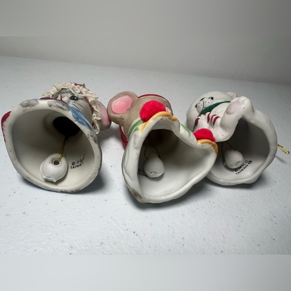 Lot of 3 Jasco Lil' Chimers Christmas Ornament Bells Polar Bear 2 Mice VTG - Picture 7 of 11